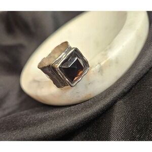 Silpada Boho Smoky Quartz Ring 8.5 Sterling Silver Y2K
